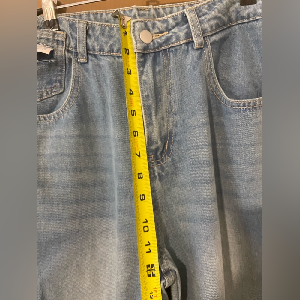 DAZY Women’s Casual Wide Leg Baggy Demin w/ Pockets, size 6 (XL) light wash NWOT - Picture 12 of 15